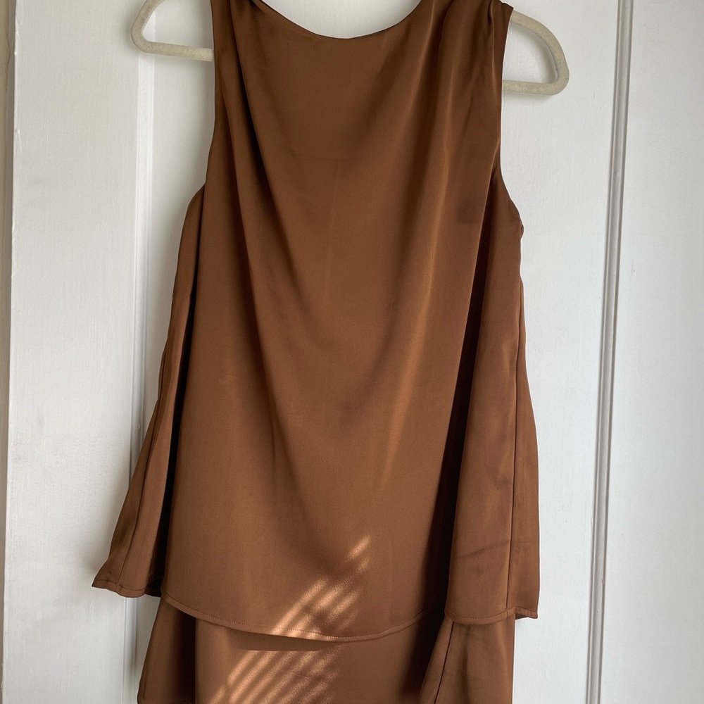 Chic Asymmetrical Brown Dress